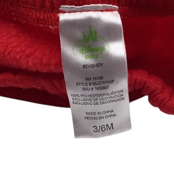 Disney Baby Minnie Mouse Red & Black Footed Sweatpants Girls 3/6M Polyester - Picture 3 of 7